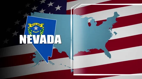 Nevada Countered Flag and Information Panel Stock Footage 66774464