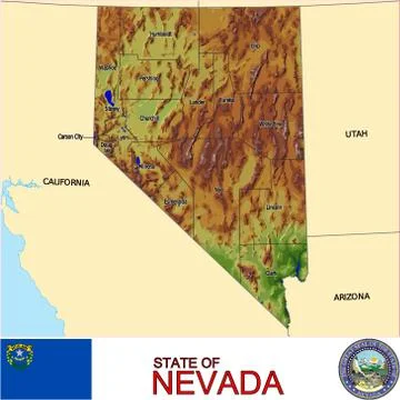 Nevada counties emblem motto Stock Illustration