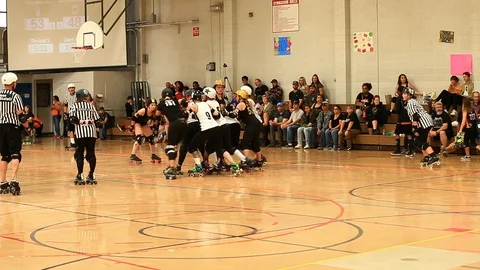 Nevada Derby Jammer makes it through the Opposition Stock Footage 97560750