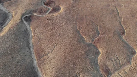 Nevada Desert Salt Flat Bad Lands - Aerial Drone Video stock 112485643