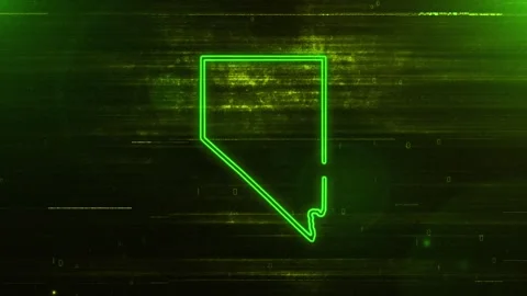 Nevada Digital Futuristic Glitch Map Stock Footage 333772862