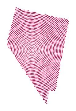 Nevada dotted map. Digital style shape of Nevada. Tech icon of the us state.. Stock Illustration