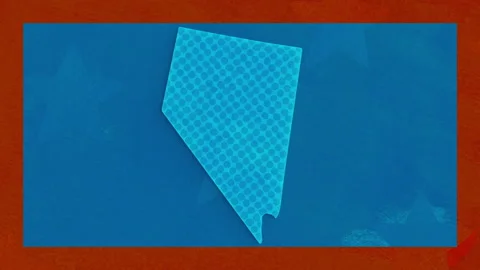 Nevada Election Map Animation on Blue Background Stock Footage 347568156