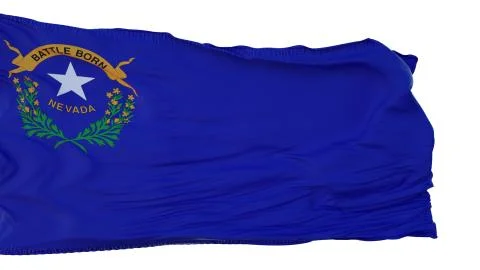 Nevada Flag isolated on white background. 3d illustration Stock Illustration
