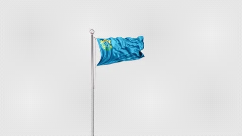 Nevada   Flag Pole  Animation Include Alpha 3D Rendering Video stock 312081727