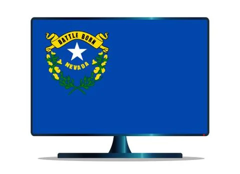 Nevada Flag TV Stock Illustration