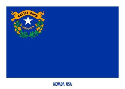 Nevada Flag Vector Illustration on White Background. USA State Flag Stock Illustration