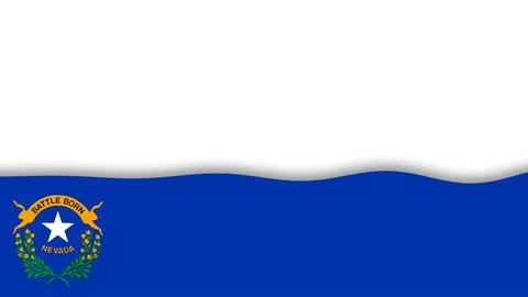 Nevada Flag Wave Banner on White Background with Copy Space for Native Amer.. Stock Illustration