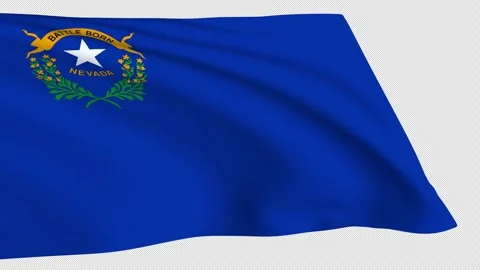 Nevada flag waving on a transparent background. Stock Footage 323636287