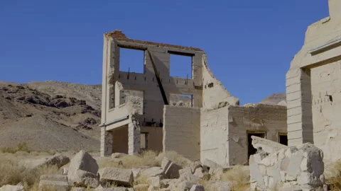 NEVADA GHOST TOWN BUILDING.  4K. Stock Footage 300292133