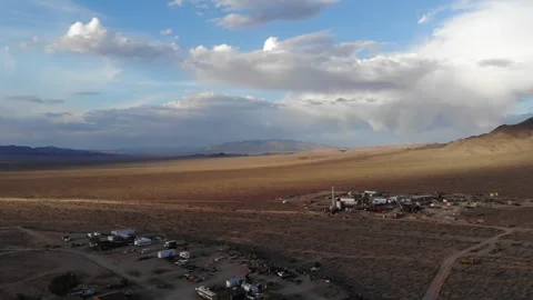 Nevada Ghost Town Drone Stock Footage 312900225