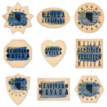 Nevada Henderson Postage Stamps Ilustración de archivo