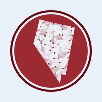 Nevada icon. Trendy tech logo of the us state. Geometric mesh round design... Stock Illustration