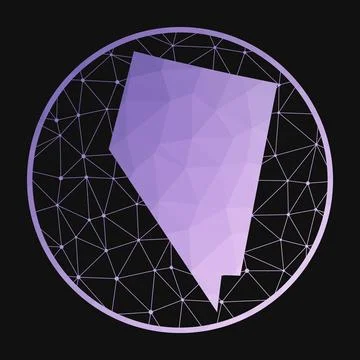 Nevada icon. Vector polygonal map of the us state. Nevada icon in geometric.. Stockillustratie