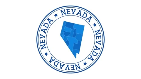 Nevada intro. Badge with the circular name and map of us state. Nevada round ... Stock Footage 231098746