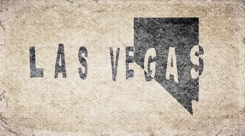 Nevada Las Vegas Typography Map Stock Illustration