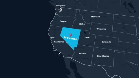 Nevada Map Animation Locator Zoom 4K Motion Graphic Stock Footage 342541106