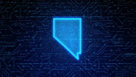 Nevada Map Digital Technology Opener Vídeo Stock 335475812