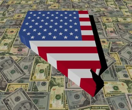 Nevada map flag on american dollars illustration Stock Illustration