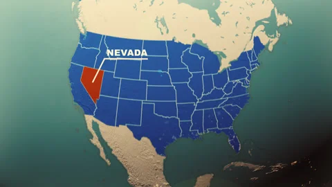 Nevada Map Highlight USA 3D Political Globe Animation Stock Footage 313830622