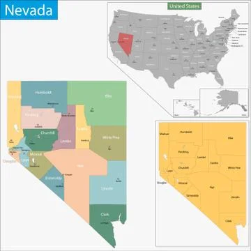Nevada map Stock Illustration