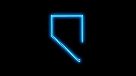 Nevada Map Outline Neon Lights Stock Footage 332891675