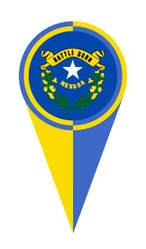 Nevada Map Pointer Location Flag 스톡 일러스트