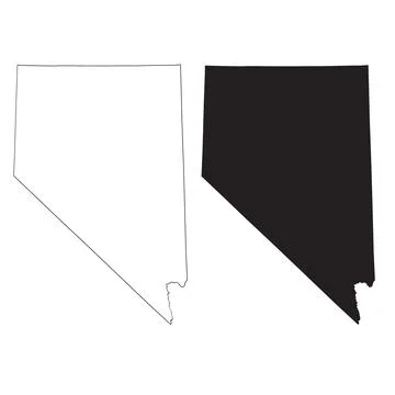 Nevada map on white background. Nevada State sign. Nevada map black outline Stock Illustration