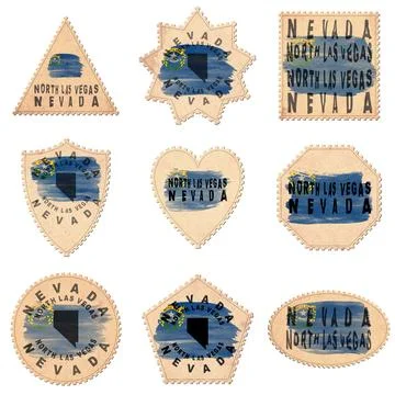 Nevada North Las Vegas Postage Stamps Ilustración de archivo