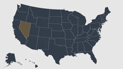 Nevada Pulsing on US Election Map State Animation Seamless Loop Alpha Channel 4K 库存影片 341308549