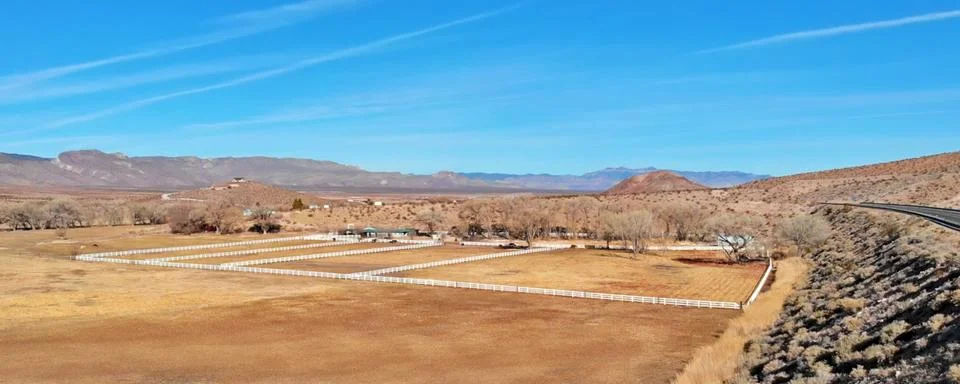 Nevada Ranch Panorama Stock Photos