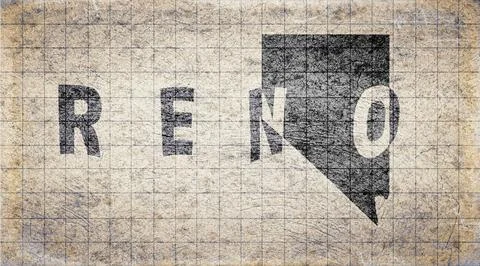 Nevada Reno Typography Map Stock Illustration