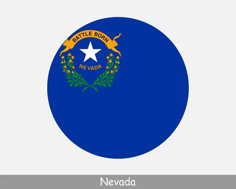 Nevada Round Flag Illustrazione stock