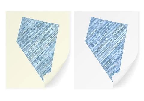 Nevada scribble map 스톡 일러스트