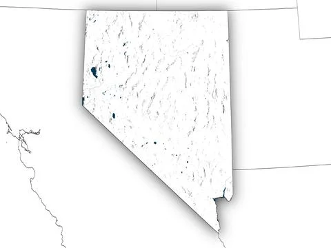 Nevada shape with state borders, white map 스톡 일러스트