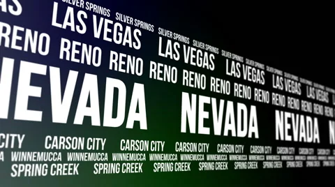 Nevada State and Major Cities Scrolling Banner 스톡 동영상 43200701