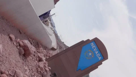 Nevada State Border Sign Roll Stock Footage 194713847