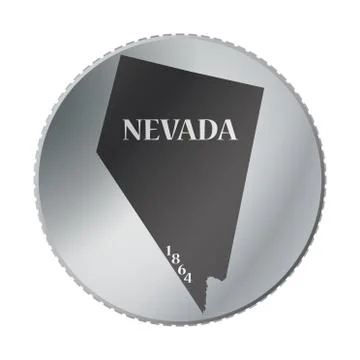 Nevada State Coin Stock Illustration