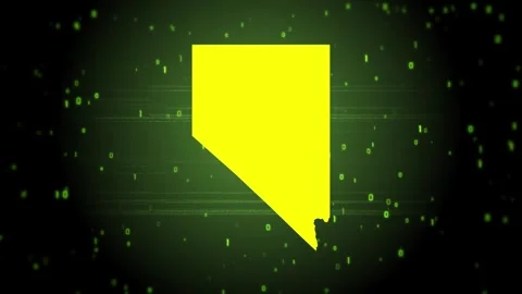 Nevada State Digital Map Intro Stock Footage 248049566
