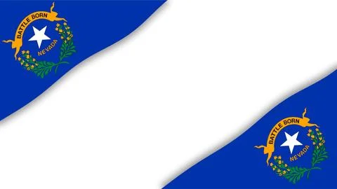 Nevada State Flag Frame Background Template for Nevada Day and Native Ameri.. Stock Illustration