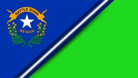 Nevada State Flag Green Screen Transition Template for Native American Day .. Stock Illustration