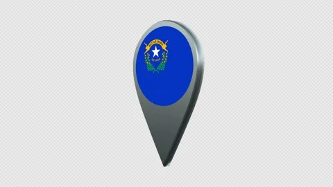 Nevada State Flag Location Map Marker Pin With Alpha Channel Looped Stock Footage 239458309