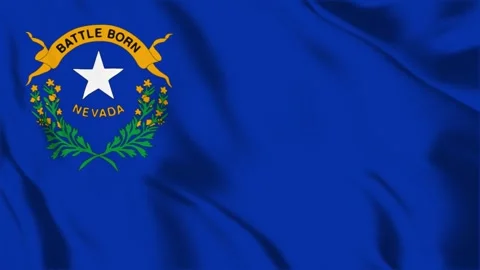Nevada State Flag Loop 4K Stock Footage 243875042