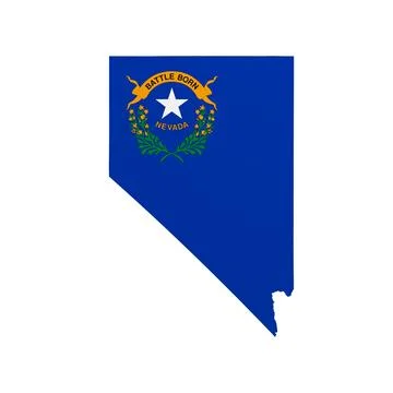 Nevada State Flag Map Stock Illustration
