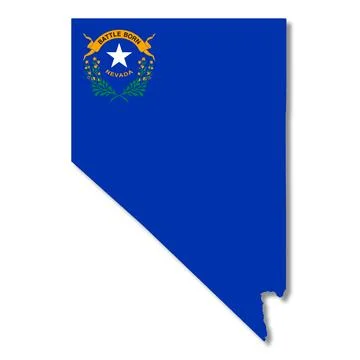 Nevada State Flag Map Illustration with clipping path Stock Illustration