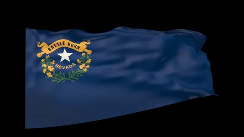 Nevada state flag over black background 3d animation Stock Footage 99105478