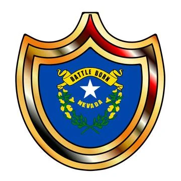 Nevada State Flag Shield Spoof Stock Illustration