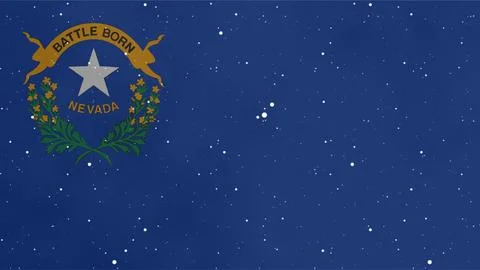 Nevada State Flag with Starry Night Background for Native American Day. Stock Illustration