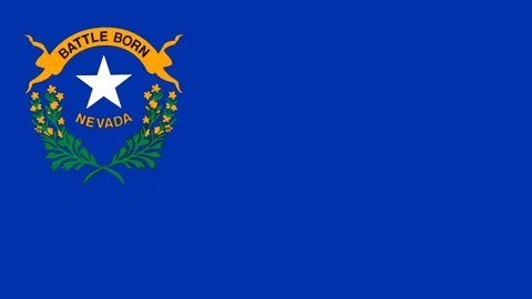 Nevada State Flag Waving Gently Celebrating Native American Day Heritage. Stock Footage 342328248