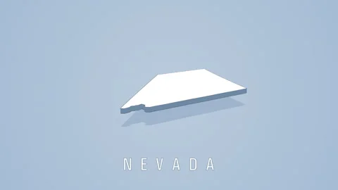 Nevada state isometric white shape Stock Footage 313090484